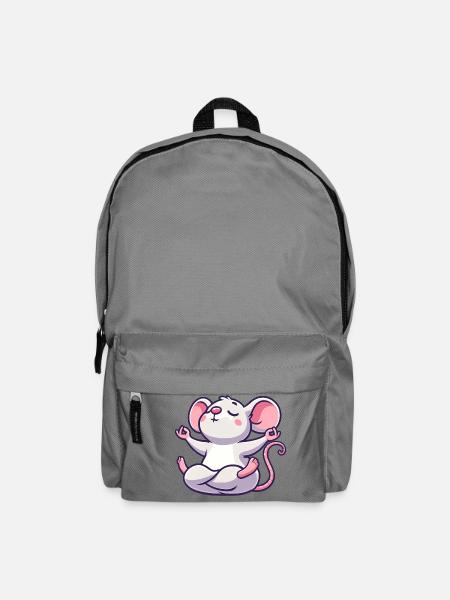 Maus und Ratte Yoga Meditation Übungen Zen - Rucksack - Mittelgrau
