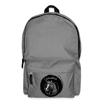 Schulkind - Einhorn mit Sternchen - Kreide Tafel - Rucksack - Mittelgrau - Vorne