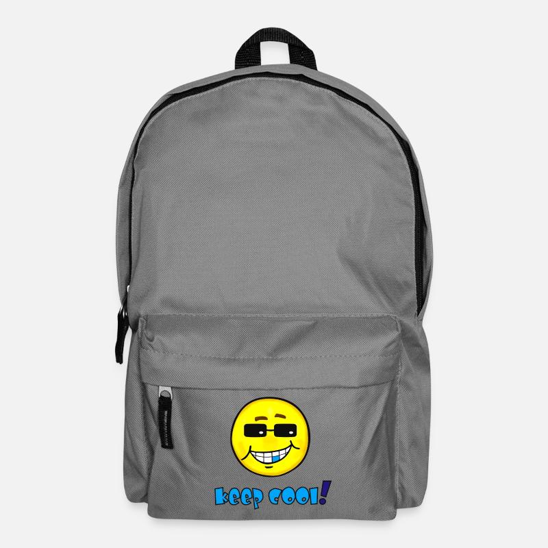Keep cool - Lustiges Emoticon mit Sonnenbrille - Rucksack - Mittelgrau