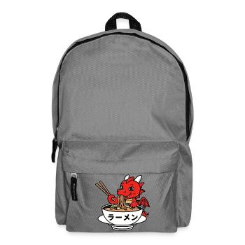 Niedlicher Drache genießt japanische Ramen - Rucksack - Mittelgrau - Vorne