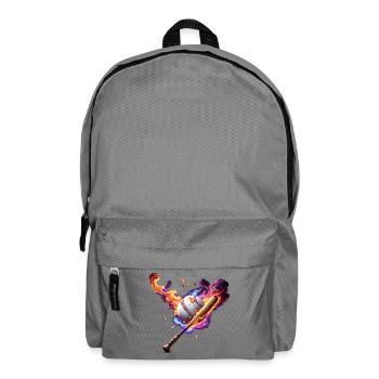 Baseball on fire. - Backpack - elephant grey - Front