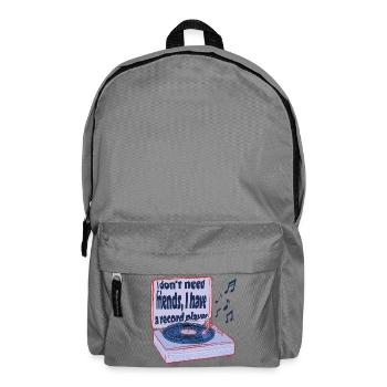 Turntables instead of friends – music is enough - Backpack - elephant grey - Front