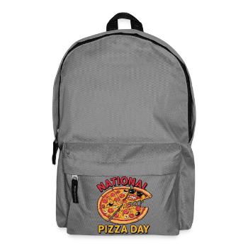 National Pizza Day 2026 pizza day gift - Backpack - elephant grey - Front