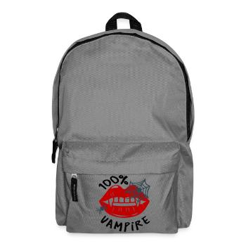 Spider web with lip motif - Backpack - elephant grey - Front