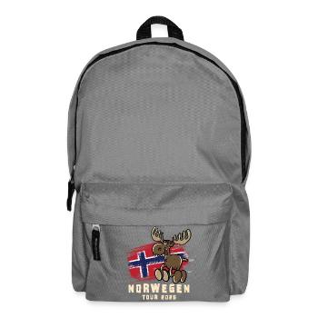 Norwegen Tour 2026 mit lustigem Elch - Rucksack - Mittelgrau - Vorne