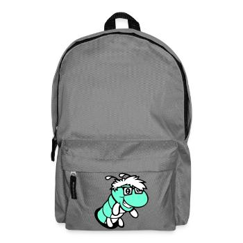 nerd caterpillar looks hole geek worm horn-rimmed glasses smart - Backpack - elephant grey - Front