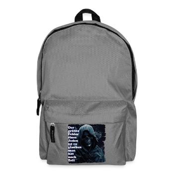 Skull horror motif with fog - Backpack - elephant grey - Front