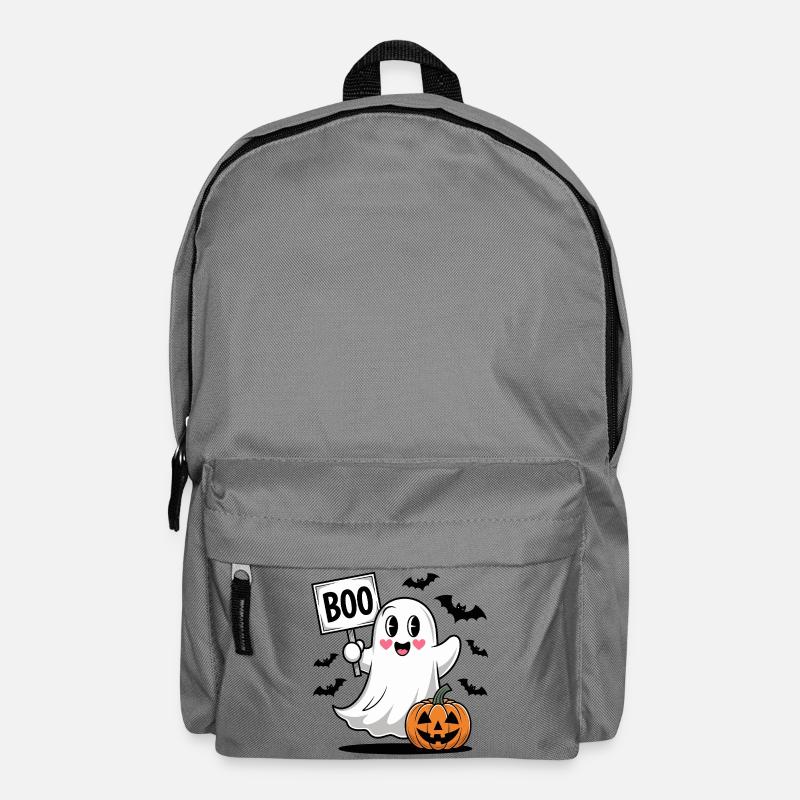 Halloween Boo Geist mit Kürbis - Rucksack - Mittelgrau