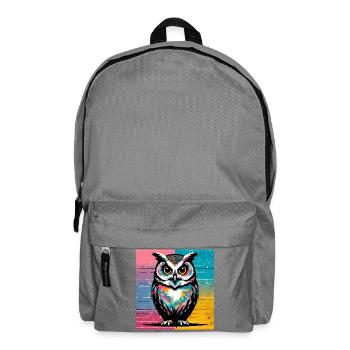 owl - Backpack - elephant grey - Front
