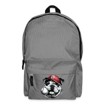 Englische Bulldogge Baseballhund - Rucksack - Mittelgrau - Vorne