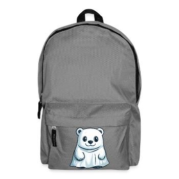 Ours polaire Halloween fantôme - Sac à dos - gris éléphant - Devant