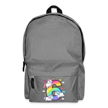 Unicorns and rainbows for children - Backpack - elephant grey - Front