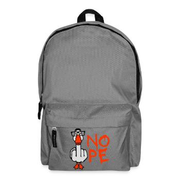 Goose Nope Middle Finger Nerd Geek Horn-Rimmed Glasses Smart - Backpack - elephant grey - Front