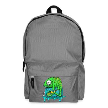 Chameleon Energy Drink Can. Cartoon Comic Grafitti - Backpack - elephant grey - Front