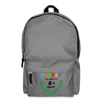 Hurra, ich gehe in die vierte Klasse - Rucksack - Mittelgrau - Vorne
