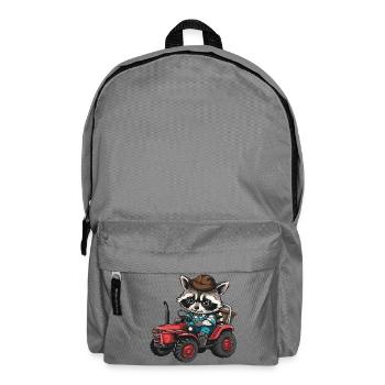 Waschbär Traktor Farmer - Rucksack - Mittelgrau - Vorne