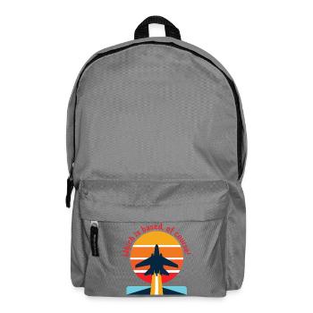 Retroflugzeug im Sonnenuntergang (Based?!)  - Rucksack - Mittelgrau - Vorne