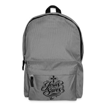 Jesus Saves Christlicher Spruch - Rucksack - Mittelgrau - Vorne