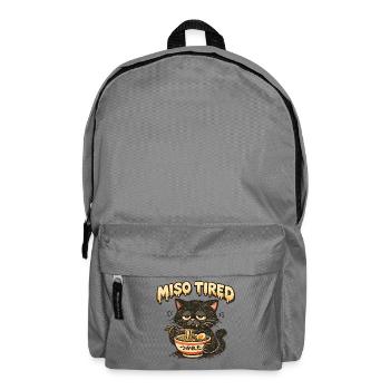 Miso Tired – Tired Cat Eats Ramen - Backpack - elephant grey - Front