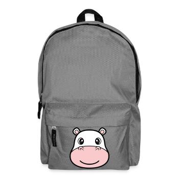 Nilpferd Kopf Gesicht Maske Lächeln - Rucksack - Mittelgrau - Vorne