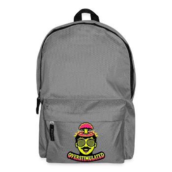 Overstimulated Neon Head - Backpack - elephant grey - Front