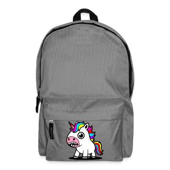 Motif coloré de licorne de dessin animé - Sac à dos - gris éléphant - Devant
