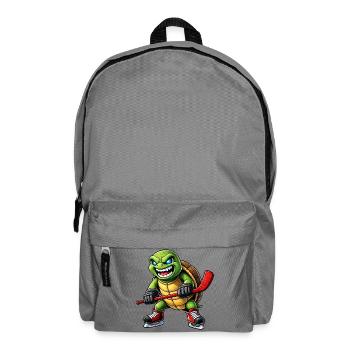 Aggressive Schildkröte Eishockey Spieler Horror - Backpack - elephant grey - Front