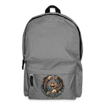 Koi and Lotus Circle Harmony Tattoo - Backpack - elephant grey - Front