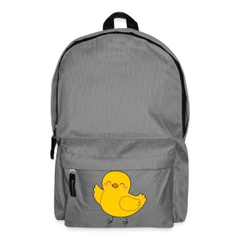 Cheerful Yellow Chick Cartoon - Backpack - elephant grey - Front