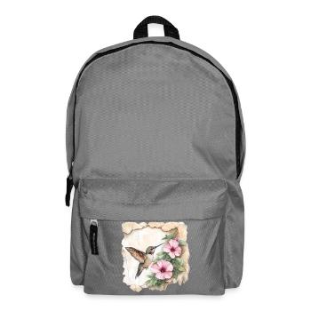 Colibri avec des fleurs - Sac à dos - gris éléphant - Devant