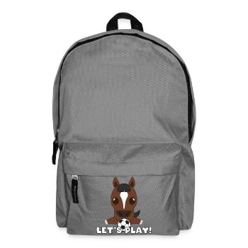 Pferd Fussball-Design: Let’s Play - Rucksack - Mittelgrau - Vorne