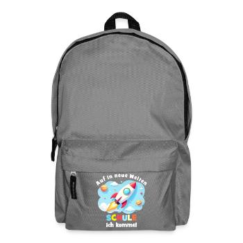 Rakete ins neue Schuljahr - Rucksack - Mittelgrau - Vorne