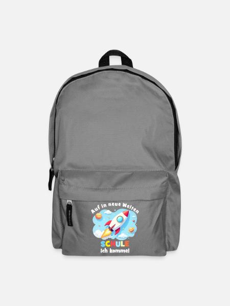 Rakete ins neue Schuljahr - Rucksack - Mittelgrau