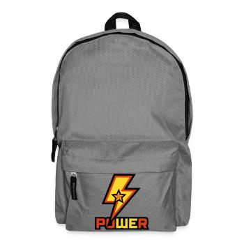 Power Lightning Star Logo - Backpack - elephant grey - Front