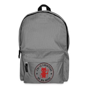 J'ai le caractère de ma mère – Diablotin humoristi - Sac à dos - gris éléphant - Devant