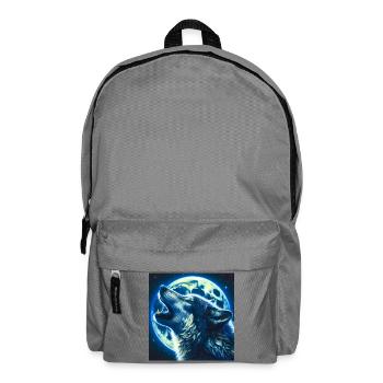 Wolf heult zum Vollmond - Rucksack - Mittelgrau - Vorne