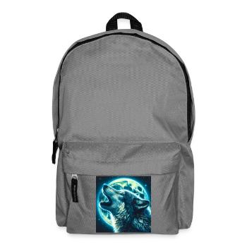Wolf heult zum Vollmond - Rucksack - Mittelgrau - Vorne