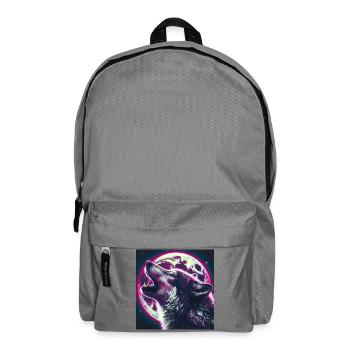 Wolf heult zum Vollmond - Rucksack - Mittelgrau - Vorne