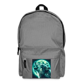 Wolf heult zum Vollmond - Rucksack - Mittelgrau - Vorne