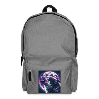 Wolf heult zum Vollmond - Rucksack - Mittelgrau - Vorne