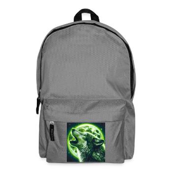 Wolf heult zum Vollmond - Rucksack - Mittelgrau - Vorne