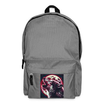 Wolf heult zum Vollmond - Rucksack - Mittelgrau - Vorne