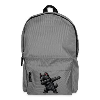 Dabbing Scottish Terrier in Comic Style - Backpack - elephant grey - Front