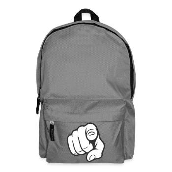 Pointer du doigt Tu gesticules Design d’autocollants - Sac à dos - gris éléphant - Devant
