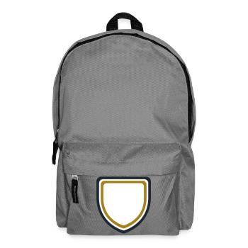 Coat of arms frame gold - design custom text - Backpack - elephant grey - Front