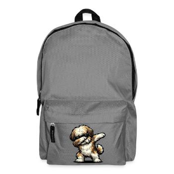 Dabbing Lhasa Apso - Backpack - elephant grey - Front