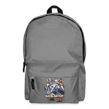 Schlafmodus Social Battery 1% - Rucksack - Mittelgrau - Vorne