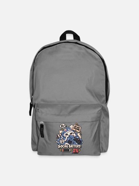 Schlafmodus Social Battery 1% - Rucksack - Mittelgrau