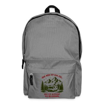 Der Weg ist Ziel – Aussicht Belohnung - Rucksack - Mittelgrau - Vorne
