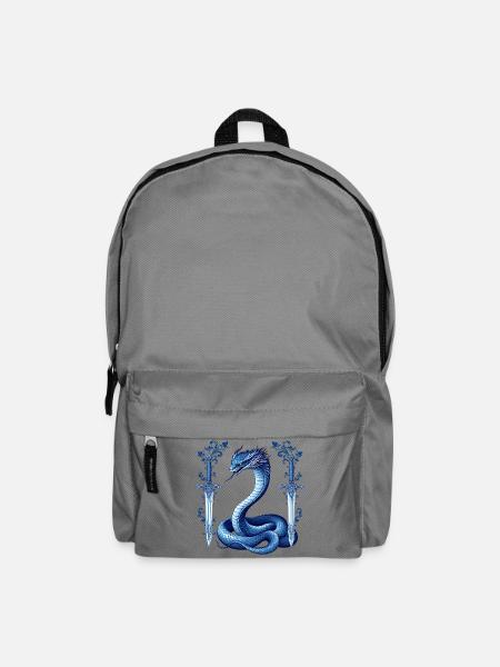 Design von blauen Schlangen-Dekorationsschwertern. - Rucksack - Mittelgrau